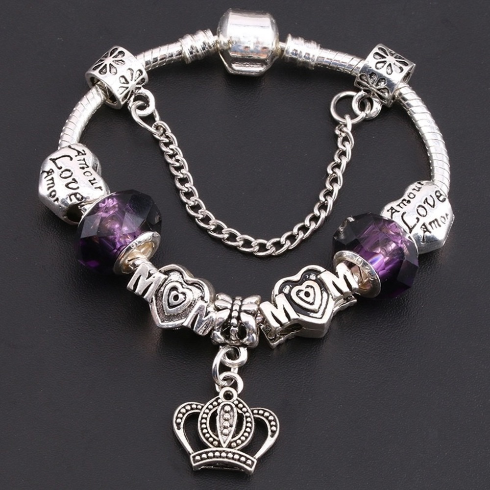 Glass pandora Beads Bracelet
